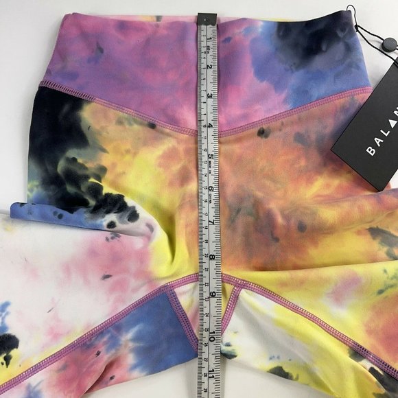 Balance Athletica The Cloud Rider Biker Short Logo Thunderstorm Tie Dye XXS New - Picture 5 of 12